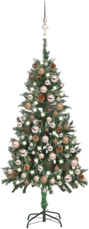 vidaXL Artificial Christmas Tree with LEDs&Ball Set&Pine Cones 59.1" Holiday