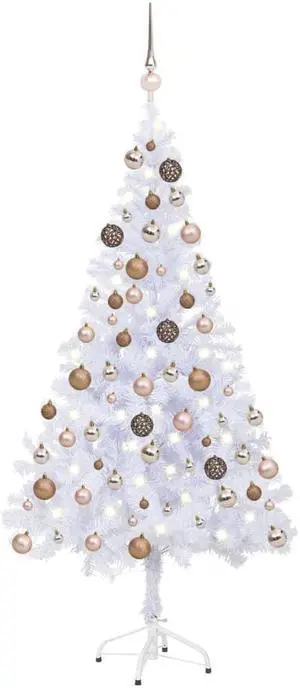vidaXL Artificial Pre-lit Christmas Tree with Ball Set Xmas Tree 230 Branches