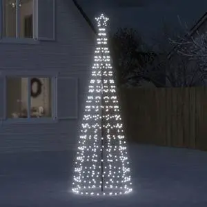 vidaXL Christmas Tree Light with Spikes Outdoor Decoration 570 LEDs Cold White