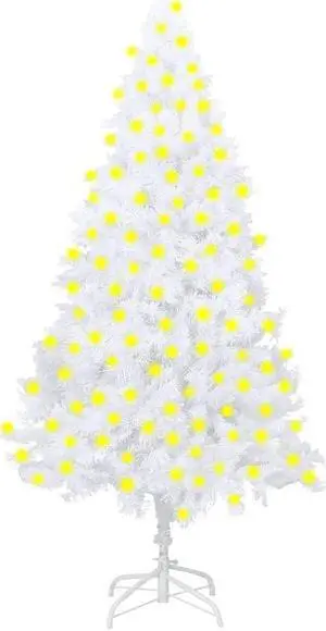 vidaXL Artificial Pre-lit Christmas Tree with Thick Branches Xmas Tree White