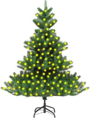 vidaXL Nordmann Fir Artificial Pre-lit Christmas Tree Xmas Tree Decoration Green