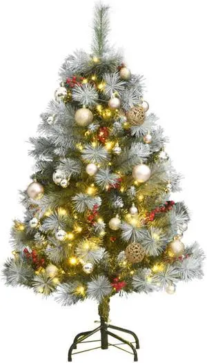 vidaXL Artificial Hinged Christmas Tree 150 LEDs & Ball Set Holiday Decoration