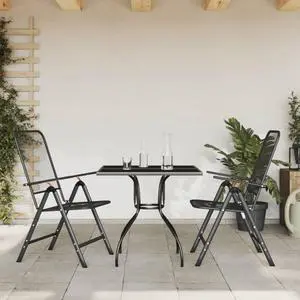 vidaXL Patio Dining Set Outdoor Furniture Conversation Set Anthracite Metal Mesh