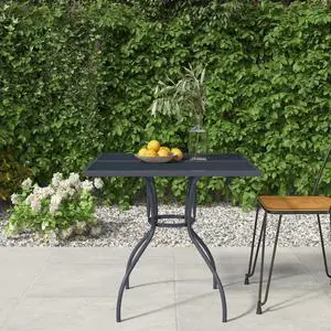vidaXL Patio Table Outdoor Bistro Table with Metal Frame Anthracite Steel Mesh