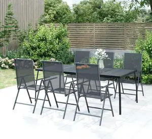 vidaXL Patio Table Outdoor Bistro Table with Metal Frame Anthracite Steel Mesh