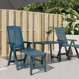 vidaXL Sun Lounger Outdoor Patio Furniture Folding Lounge Chair Green Plastic