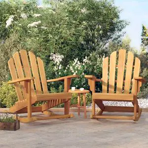 vidaXL Adirondack Chair 2 Pcs Patio Lawn Chair Weather Resistant Solid Wood Teak