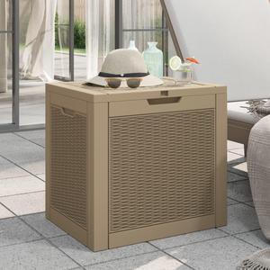 vidaXL Outdoor Storage Box Patio Furniture Deck Box Light Brown Polypropylene