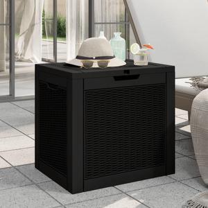 vidaXL Outdoor Storage Box Patio Furniture Storage Trunk Black Polypropylene
