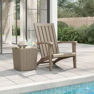 vidaXL Adirondack Chair Lawn Chair with Armrests Light Brown Polypropylene