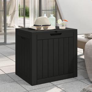 vidaXL Outdoor Storage Box Patio Furniture Storage Trunk Black Polypropylene