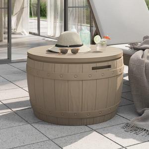 vidaXL Outdoor Storage Box Patio Furniture Deck Box Light Brown Polypropylene