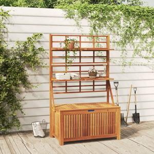 vidaXL Tool Box Storage Pack Box Tool Chest with Trellis Solid Wood Acacia