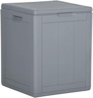vidaXL Tool Box Outdoor Storage Box for Patio Furniture 23.8 gal Gray PP Rattan