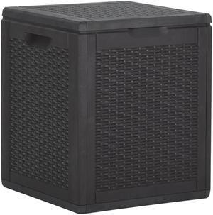 vidaXL Tool Box Outdoor Storage Box for Patio Furniture 23.8 gal Black PP Rattan
