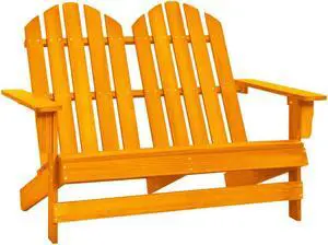 vidaXL 2-Seater Patio Adirondack Chair Outdoor Furniture Solid Wood Fir Orange