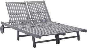vidaXL 2-Person Sun Lounger Outdoor Chaise Lounge Chair Solid Acacia Wood