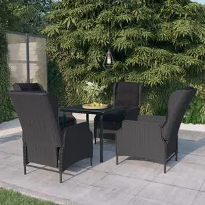 vidaXL Patio Dining Set Outdoor Dining Set Table and Chair 5 Piece Dark Gray