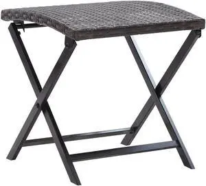 vidaXL Outdoor Furniture Patio Portable Folding Bar Stool Poly Rattan Brown