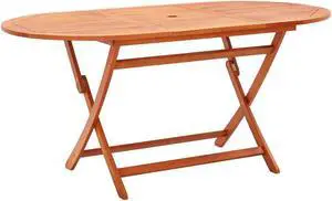 vidaXL Dining Table Wooden Outdoor Folding Patio Table Solid Wood Eucalyptus