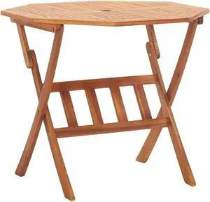 vidaXL Dining Table Wooden Outdoor Folding Patio Bistro Table Solid Wood Acacia