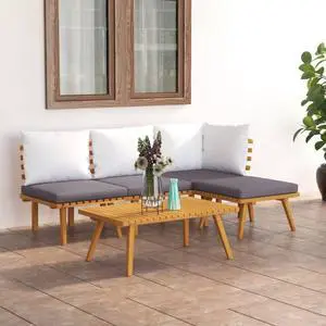 vidaXL Patio Sofa Set Sectional Sofa Patio Furniture 5 Piece Solid Wood Acacia