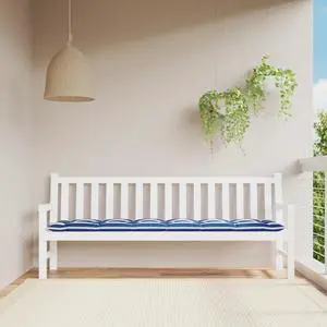 vidaXL Outdoor Cushion Bench Pillow Patio Cushion Blue and White Stripe Fabric