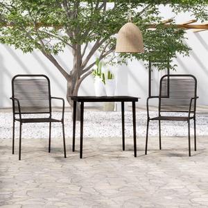 vidaXL Patio Dining Set Outdoor Dining Set Table and Chair Set 3 Piece Black