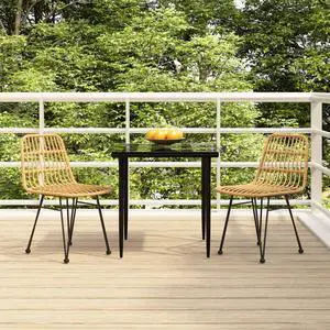 vidaXL Patio Dining Set Outdoor Furniture Conversation 3 Piece Poly Rattan