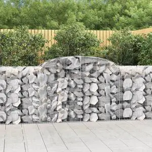 vidaXL Gabion Basket Garden Arched Gabion Basket Cage Fence Galvanized Iron