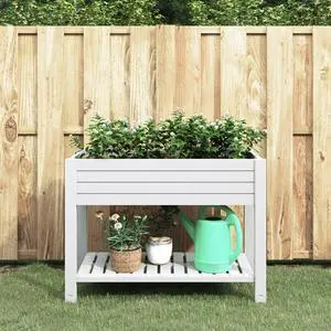 vidaXL Raised Garden Bed Outdoor Planter Box for Vegetable White Polypropylene