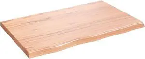 vidaXL Wall Shelf Floating Storage Shelf Light Brown Treated Solid Wood Oak