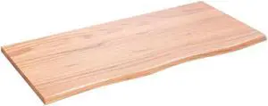vidaXL Wall Shelf Floating Storage Shelf Light Brown Treated Solid Wood Oak