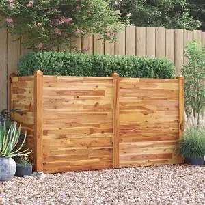 vidaXL Garden Raised Bed with 4 Pots Poly Rattan Gray Flower Pot Planter Set