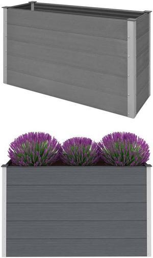 vidaXL Garden Raised Bed Outdoor Planter Pot for Vegetables Flowers WPC Gray