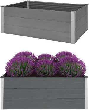 vidaXL Garden Raised Bed Outdoor Planter Pot for Vegetables Flowers WPC Gray