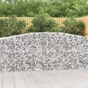 vidaXL Gabion Basket Garden Arched Gabion Basket Cage Fence Galvanized Iron