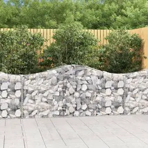 vidaXL Gabion Basket Arched Gabion Basket Planter for Flower Galvanized Iron