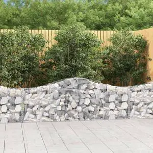 vidaXL Gabion Basket Arched Gabion Basket Planter for Flower Galvanized Iron