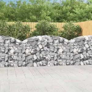 vidaXL Gabion Basket Arched Gabion Basket Planter for Flower Galvanized Iron