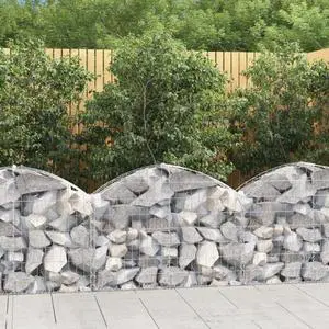 vidaXL Gabion Basket Arched Gabion Basket Planter for Flower Galvanized Iron