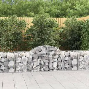 vidaXL Gabion Basket Garden Arched Gabion Basket Cage Fence Galvanized Iron