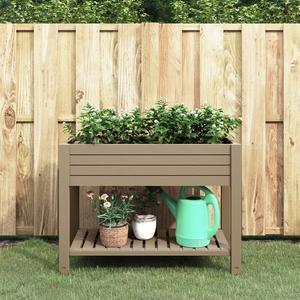 vidaXL Raised Garden Bed Outdoor Patio Planter Box Light Brown Polypropylene