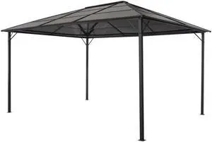 vidaXL Gazebo Canopy Tent Pavilion with Roof with Steel Frame Aluminum Black