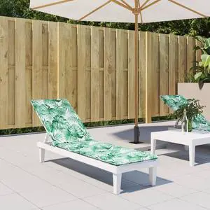 vidaXL Patio Cushion Sun Lounger Chair Cushion Leaf Pattern Oxford Fabric
