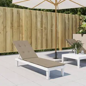 vidaXL Chair Cushion Outdoor Water Repellent Deck Chair Cushion Pad Taupe