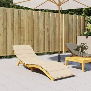 vidaXL Patio Cushion Outdoor Sun Lounger Chair Cushion Beige Oxford Fabric