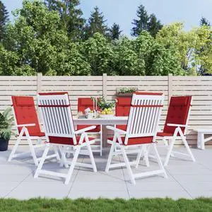 vidaXL Chair Cushion 6 Pcs Backrest Pillow Patio Cushion Red Oxford Fabric