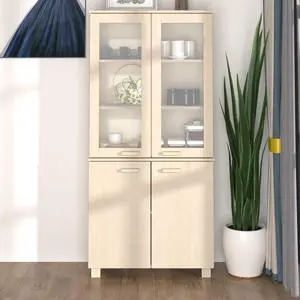 vidaXL Drawer Cabinet Entryway Display Cabinet HAMAR Solid Wood Pine Honey Brown