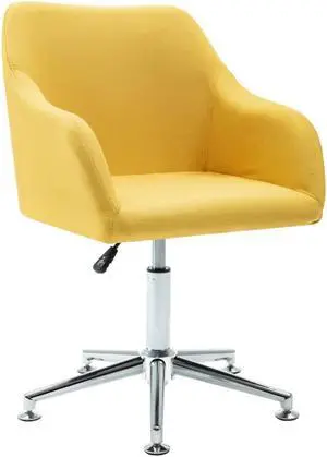 vidaXL Swivel Chair 360 Degrees Swivel Accent Chair with Arms Yellow Fabric